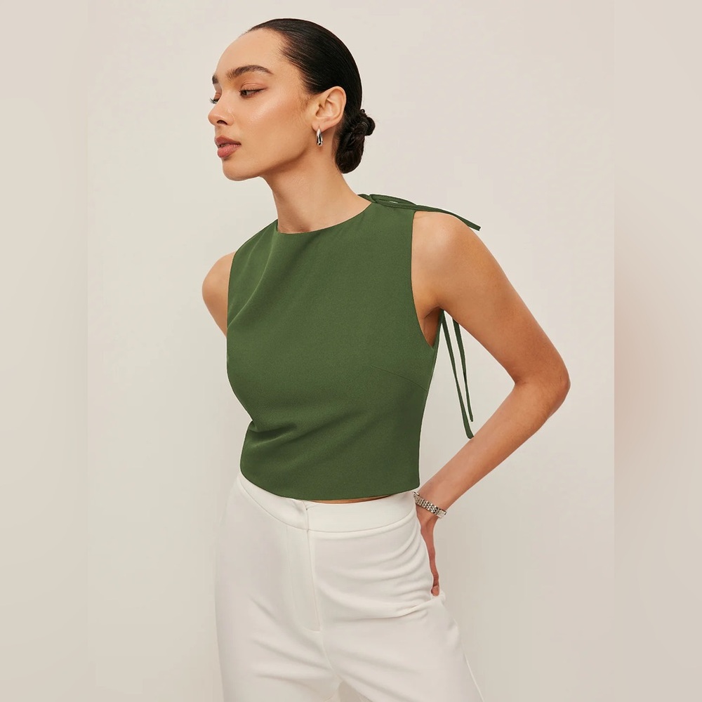 COMMENSE Asymmetrical Open-Back Tie Top - size Small
